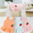 thumbnail image 1 of SPRING PARK Small Dog Knitwear Female Girl Sling Design Strawberry Pattern Winter Warm Dog Princess Dress Clothes, 1 of 7