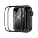 thumbnail image 1 of wonima02 2 Pack Tempered Glass Screen Protector with Titanium Alloy Frame Compatible with Apple Watch SE2 SE Series 6 5 4 44mm Screen Protector, Waterproof HD Film for iWatch 44mm Black, 1 of 1