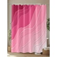 thumbnail image 4 of Valentines Pink Ombre Extra Long Shower Curtain Set, Waterproof Shower Curtains for Bathroom, Modern Geometric Abstract Aesthetic Cream Washable Fabric Cloth Bath Curtain with Hooks 72x96 Inches, 4 of 6