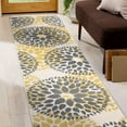 thumbnail image 6 of World Rug Gallery Modern Floral Circles Yellow 2' x 7' Runner Rug, 6 of 7