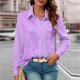 thumbnail image 2 of RKSTN Women's Sequin T Shirts Oversized Lapel Glitter Sparkly Prom Party Pullover Top Button Down Long Sleeve Shirt Women Casual Plus Size Turndown Collar Sequined Comfy Tee Party Club Night Blouse, 2 of 9