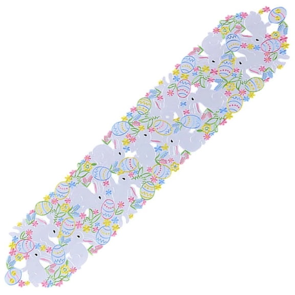 Easter Egg Rabbit Lace Embroidered Place Table Runner Mat Lace Cutout Dining Table Placemat for Dining Room, Kitchen Decoration