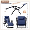 thumbnail image 6 of Homall Oversized Zero Gravity Chair with Removable Thick Cushion, Lawn Patio Reclining Chair Upgraded Alloy Lock and Cup Holder, for Indoor Outdoor, Bule, 6 of 7