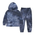 thumbnail image 2 of XXWXYD Kids Girls Boys Tie Dye Pattern Hooded Sweatshirt and Jogger Pants 2-Piece Set Long Sleeve Casual Play Outfit Trendy Comfy Stretc𝗁y Unisex, 2 of 8
