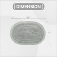 thumbnail image 4 of Better Trends 17" x 24" Oval Shape Bath Mat 100% Cotton Bathroom Rug Water Absorbent Bath Rug Machine Washable (Gray) Lilly Crochet Collection, 4 of 6