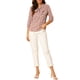 thumbnail image 2 of Blusa de cuello con lazo y puños elásticos impresos para mujer Inspire Chic M Rosa Polvoriento, 2 of 8