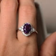 thumbnail image 5 of HeartsAndYou 2ct Natural Amethyst & Diamond Solitaire Floral Halo Ring 14k SOLID White Gold, 5 of 8