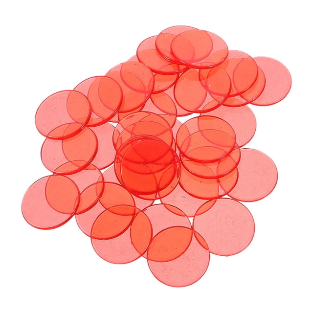 KAKOWELY bingo pieces 100PCS Transparent Bingo Counting Chips for Kids Math Learning Early Education Math Small Round Plastic Markers for Classroom Games Party Supplies