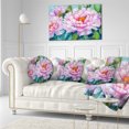 thumbnail image 3 of Designart Pink Peonies - Floral Throw Pillow - 12x20, 3 of 5
