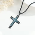 thumbnail image 4 of Coachuhhar Cross Necklace 925 Sterling Silver Western Turquoise Pendant Necklace Gothic Black Jewelry Gifts for Men Women, 4 of 8