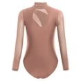 thumbnail image 4 of TTAO Kids Girls Mesh Long Sleeve Gymnastics Figure Skating Leotard Sparkly Rhinestone Ballet Dance Unitards Dusty Pink 8, 4 of 5