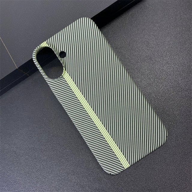 Carbon Fiber Texture Double Color Phone Case For iPhone 16 15 14 Plus 13 12 11 Pro Max Matte Ultra Thin Shockproof Cover Funda Track Yellow For iPhone 16 Promax