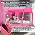 thumbnail image 3 of Tienda de Cama LEEDOR Dream Tents Dosel Refugio Cabaña Rosa para Cama Individual, 3 of 8