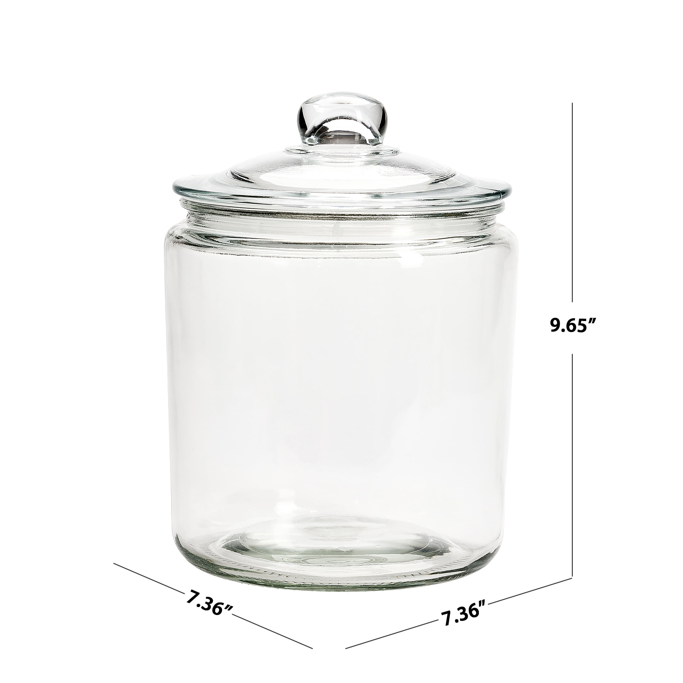 Mainstays Glass Cookie Jar Canister with Lid, 1 Gallon