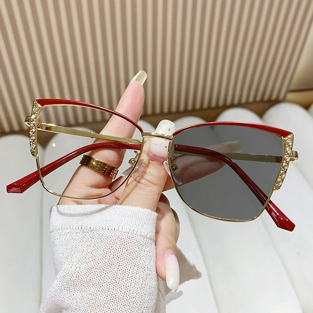 Gafas de moda con forma de ojo de gato, gafas de moda ultraligeras, gafas retro que cambian de color, gafas antiluz azul, gafas de metal que cambian de color