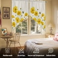 thumbnail image 4 of Swag Curtains Valances for Windows, Yellow Flower Bees Short Kitchen Window Curtains Over Sink, Rustic Country Floral Farmhouse Cafe Curtains Panel Set Of 2,Rod Pocket, 36 Inches Length Beige, 4 of 8