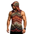 thumbnail image 6 of Graphic Camo Sleeveless Hooded Tank Top for Men, Muscle Fit Pullover Gym Vest - Quick-Dry Athletic Shirt with Pocket for Bodybuilding & Summer Training Brown S, 6 of 7