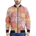 thumbnail image 5 of Chaqueta bomber con estampado de dibujos animados de cerdo para hombre, sudadera de manga larga en 3D, chaqueta bomber de calle de gran tamaño con cremallera, abrigo, ropa, 5 of 5