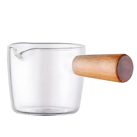 ACDANC Mini Multi-functional Milk Pan,Glass Seasoning Dish Sauce Vinegar Plate Gravy Boats With Handle