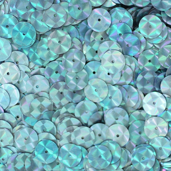Light Blue Sequins 10mm Prism Multi Reflective Metallic Made in USA
