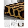 thumbnail image 6 of Leopard Twim XL Size Flat Sheet, Wrinkleproof & Fadeproof Cooling Flat Bed Sheet Only, Brown Vintage Leopard Print Breathable Soft Bedding Top Sheets 66 x 102 Inches, 6 of 8