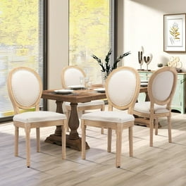Modern Upholstered High Back Dining Chairs with C-Shaped Metal
