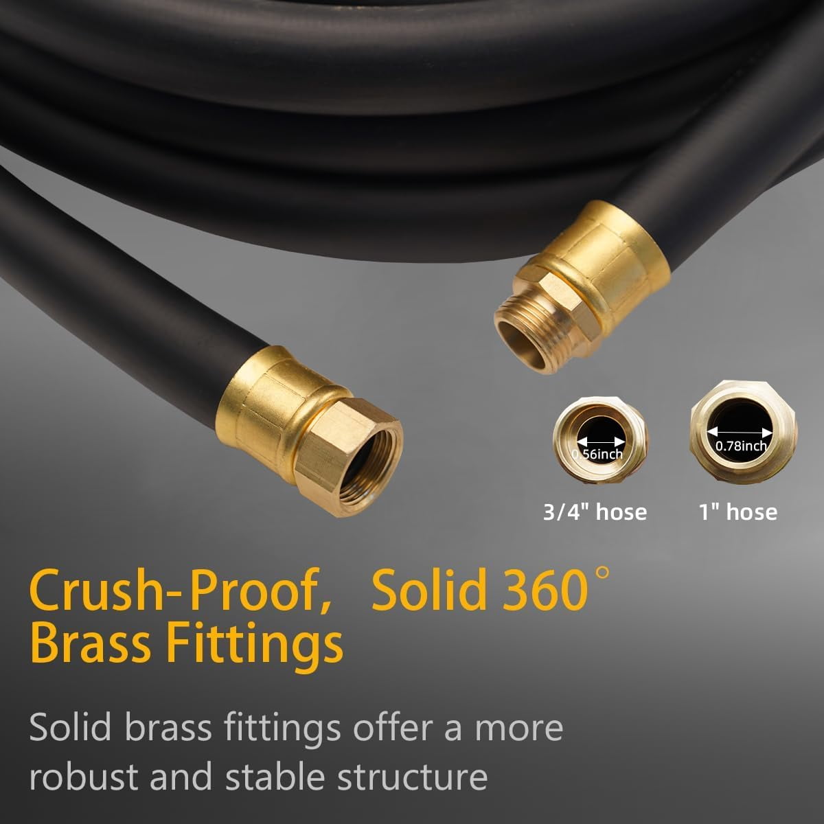 50ft *1 Inch Heavy Duty Rubber Garden Hose - 200psi Working  1000psi Burst Hot/cold Water Five-layered Braiding For Durability Versatile Gardening Agriculture Construction(black)