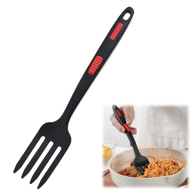 CLOUDQ Silicone Flexible Fork Heat Resistant, Non-Stick Cooking Whisk Tool, 1-Piece Dishwasher Safe Kitchen Gadget for k Heat Cooking k Tools Dishwasher Kitchen Bake And Stir Mix Ingredients