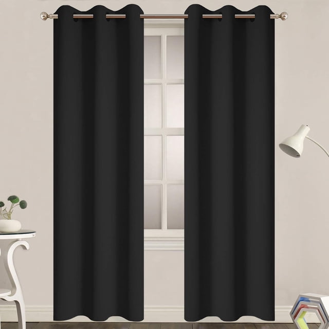 Cortinas opacas Yakamok negras con aislamiento térmico de 38 x 84 cm