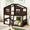 Style 1: Espresso, variant on Harper & Bright Designs House Bed Bunk Beds Twin Over Twin Size Bunk Beds with Ladder Wood Low Bunk Beds with Roof and Guard Rail, Espresso