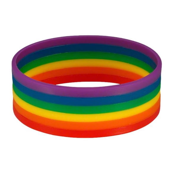 Non Light Up Rainbow Silicon Rubber Bracelet