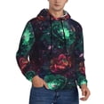 thumbnail image 2 of Goofa Red And Green Carnation for Men's Hooded Sweatshirt - Lightweight Pullover Hoodie with Kangaroo Pocket, Perfect for Everyday Wear-Medium, 2 of 7
