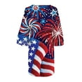 thumbnail image 5 of Summer Savings Clearance! Edvintorg 4Th Of July Summer Dresses For Women 2023 Plus Size Women's Clothing Fashion Independence Day Print Casual V-Neck 3/4 Sleeve Fold Mini Dress, 5 of 5