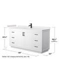 thumbnail image 6 of Wyndham Collection Miranda 66" Marble Single Bathroom Vanity in White/Black, 6 of 7