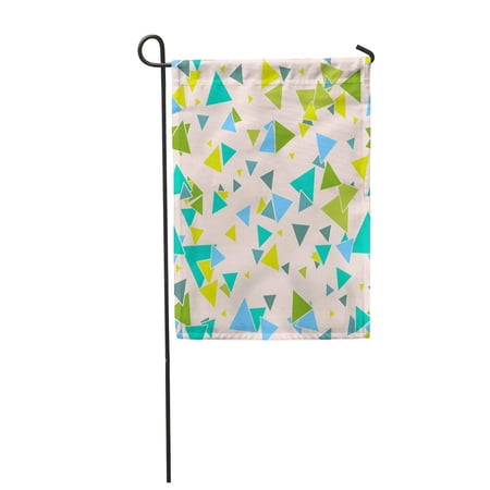 SIDONKU Triangular Geometric Colorful Green Blue Random Triangles on Pastel Garden Flag Decorative Flag House Banner 12x18 inch