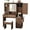 Redwood Rustic, variant on Longtingus Farmhouse Makeup Vanity with Charging Station and Jewelry Cabinet, 42-Inch Glass Top Table Set