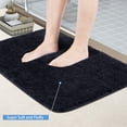 thumbnail image 6 of Large Black Bathroom Rugs, 20"×32" Absorbent Shaggy Shower Mat, Microfiber Bath Mats for Bathroom, Luxury Bathroom Floor Mats Rubber Back, 6 of 8