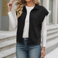 thumbnail image 4 of TIANZEN Knit Zip Front Vest Sleeveless Oversized Outerwear With Side Pockets Casual Layering Cardigan Two Vest Denim Vest Sweater Sleeves Juniors Flannel Vest, 4 of 5