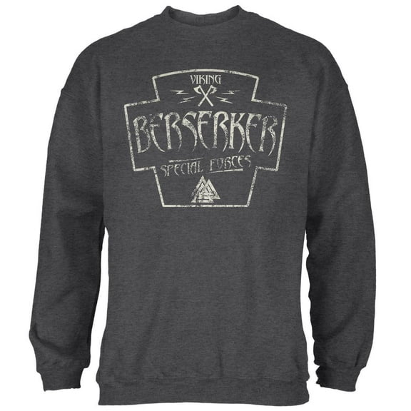 Berserker Viking Special Forces Retro Vintage Mens Sweatshirt Deep Heather MD