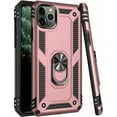 thumbnail image 2 of For Google Pixel 7A Shockproof Hybrid Dual Layer PC + TPU with Ring Stand Metal Kickstand Heavy Duty Armor Shell Phone Case Cover by Xpression - Rose Gold, 2 of 9