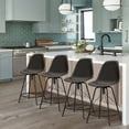 Andeworld Set of 4 Swivel Bar Stools with Metal Legs, 24 inch, Armless