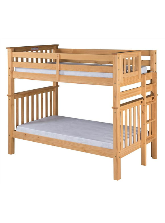 Santa Fe Mission Tall Bunk Bed Twin over Twin - Bed End Ladder - Multiple Finishes