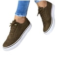 thumbnail image 2 of Willtoo Women's 2025 Fashion Lace Up Platform Sneakers Low Top Slip on Comfortable Shoes Casual Tennis Walking Non Slip Sneaker Army Green, 2 of 4