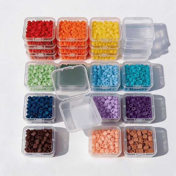RitualHome 30-Pack Clear Small Storage Boxes with Hinged Lid, Jewelry & Craft Organizer, 1.7x1.7x0.8 In