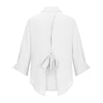 thumbnail image 6 of Xdegoge Button Down Shirts for Women Collared V Neck Long Rolled Sleeve Casual office Work Wear Slouchy Fit Solid Lightweight Spring Summer Tops, 6 of 7