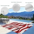 thumbnail image 3 of Red White Moire Outdoor Rug for Patio/Deck/Porch, Non-Slip Large Area Rug 3 x 5 Ft, Modern Abstract Art Indoor Outdoor Rugs Washable Area Rugs, Reversible Camping Rug Carpet Runner, 3 of 8
