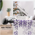 thumbnail image 4 of Purple Leaves Kitchen Curtains Rod Pocket Purple and White Lilac Leaf Eucalyptus Botanical Plant Small Short Tier Cafe Curtain Neutral Window Treatment Drapes Decor(27.5W X 39L Inch 2 Panels), 4 of 6
