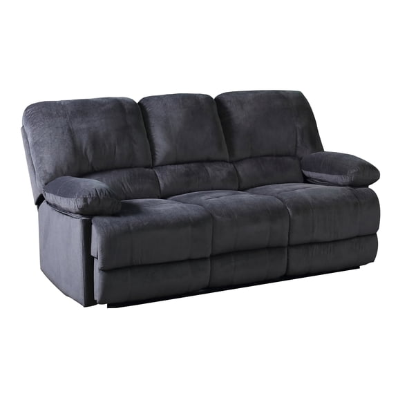 Kevin Collection Contemporary Upholstered Reclining Sofa with Dual Recliners, Grey