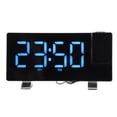 thumbnail image 3 of Despertador De Proyección Digital, Pantalla LED Alimentada Por USB 180 ° Proyección De Noticias De La Mañana Despertador Radio Para Dormitorio Para Niños YLSHRF fuente azul, 3 of 8