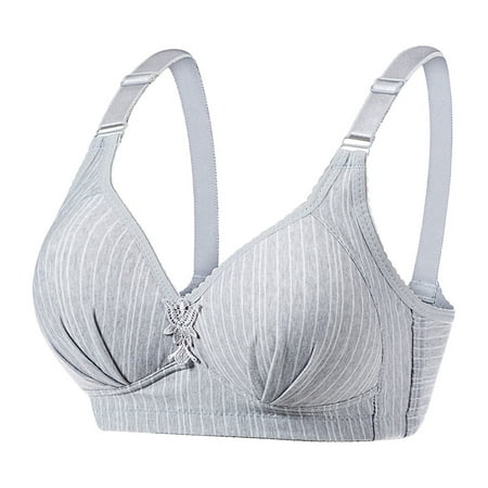 

Ruziyoog Cotton Underwear Womens Bra Wire Free Underwear OnePiece Bra Everyday Underwear Bras Summer Clearance Gray L